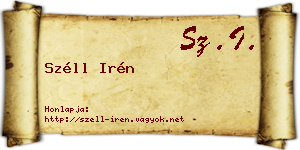 Széll Irén névjegykártya